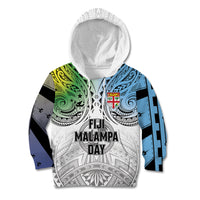 Malampa Fiji Day Kid Hoodie Gradient Style LT7 Hoodie White - Polynesian Pride