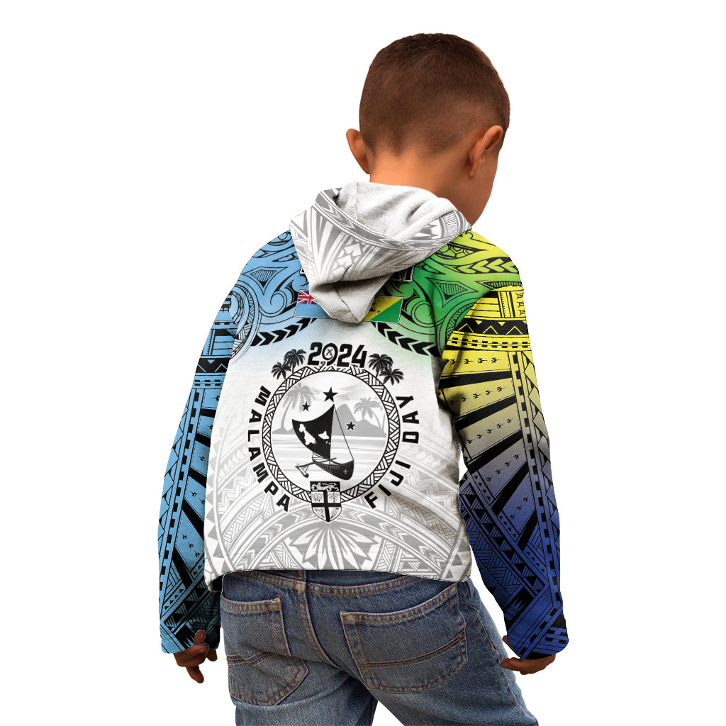 Malampa Fiji Day Kid Hoodie Gradient Style LT7 - Polynesian Pride