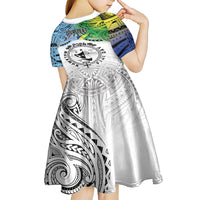 Malampa Fiji Day Kid Short Sleeve Dress Gradient Style LT7 - Polynesian Pride