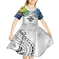 Malampa Fiji Day Kid Short Sleeve Dress Gradient Style LT7 - Polynesian Pride
