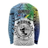 Malampa Fiji Day Long Sleeve Shirt Gradient Style LT7 - Polynesian Pride