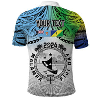 Malampa Fiji Day Polo Shirt Gradient Style LT7 - Polynesian Pride