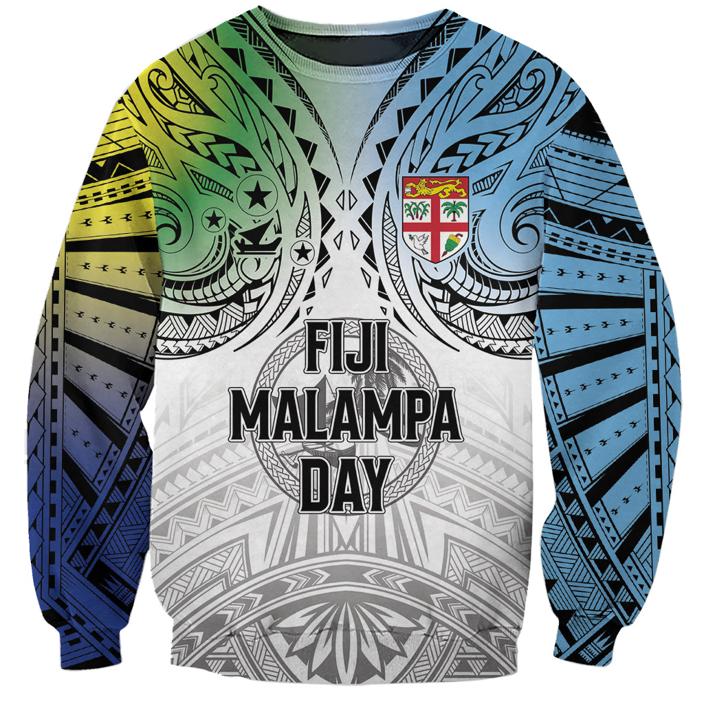 Malampa Fiji Day Sweatshirt Gradient Style LT7 Unisex White - Polynesian Pride