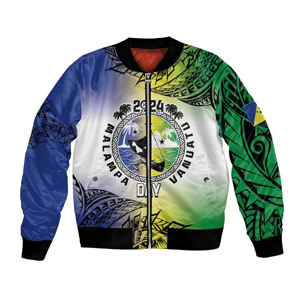 Malampa Day Bomber Jacket Emblem Gradient Style LT7 Unisex Colorful - Polynesian Pride