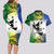 Malampa Day Couples Matching Long Sleeve Bodycon Dress and Hawaiian Shirt Emblem Gradient Style