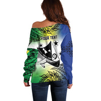 Malampa Day Off Shoulder Sweater Emblem Gradient Style LT7 - Polynesian Pride