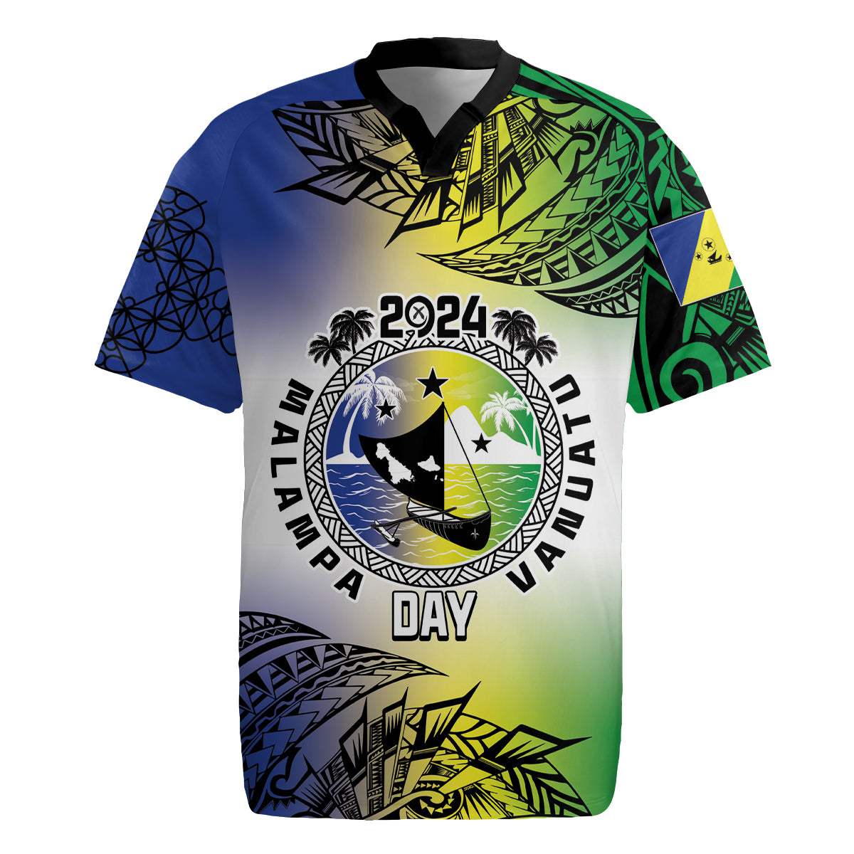 Malampa Day Rugby Jersey Emblem Gradient Style LT7 Colorful - Polynesian Pride