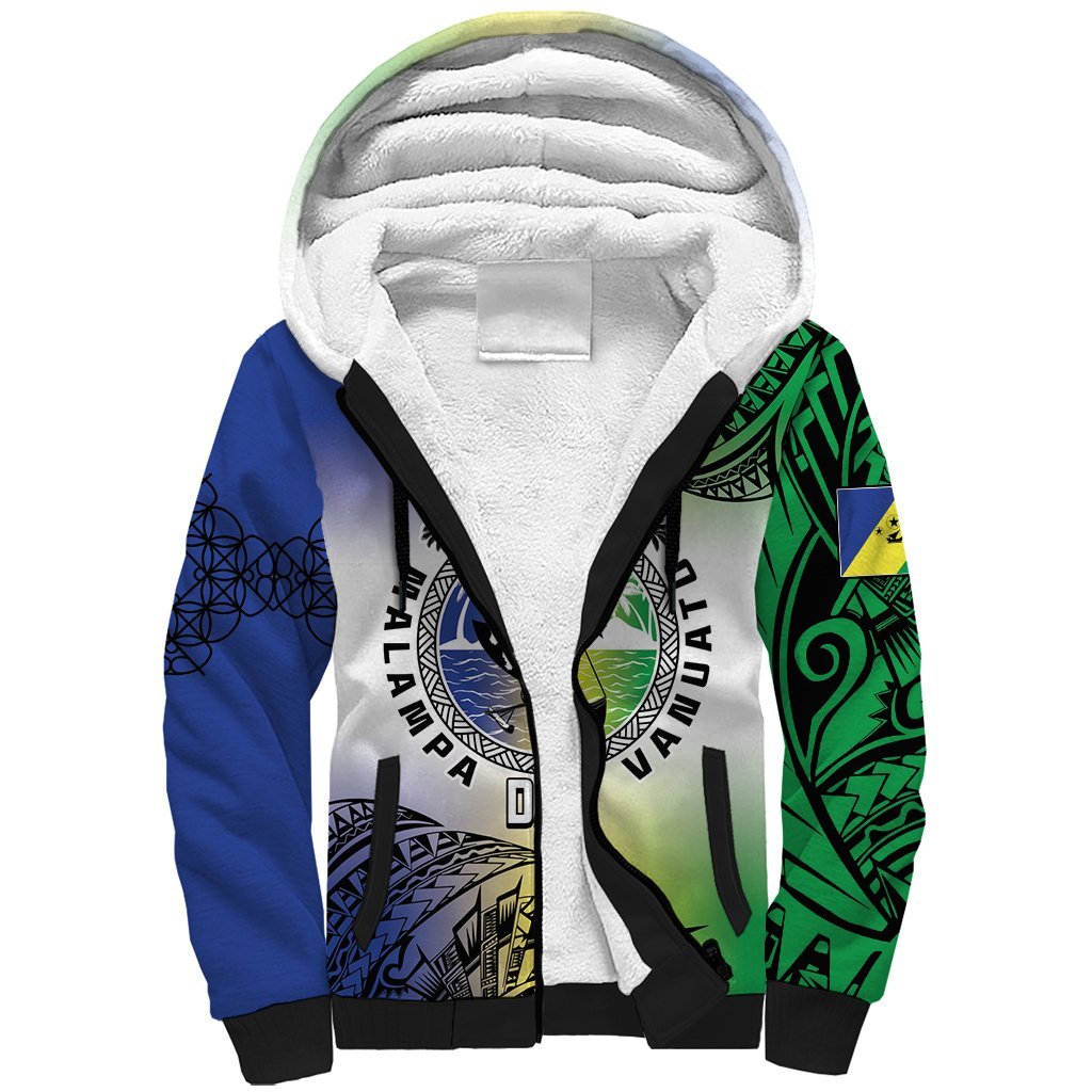 Malampa Day Sherpa Hoodie Emblem Gradient Style LT7 Unisex Colorful - Polynesian Pride