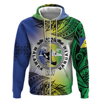 Malampa Day Zip Hoodie Emblem Gradient Style LT7 Zip Hoodie Colorful - Polynesian Pride