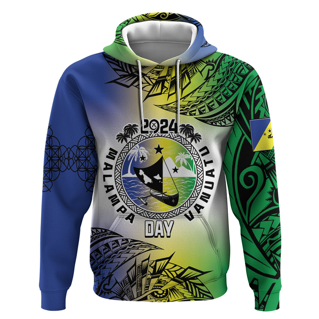 Malampa Day Zip Hoodie Emblem Gradient Style LT7 Pullover Hoodie Colorful - Polynesian Pride