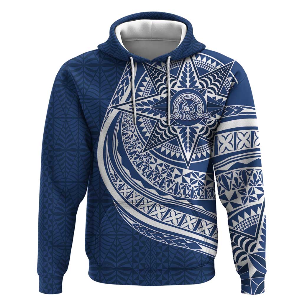 Tonga Queen Salote College Personalized Hoodie Ngatu Tokelaufeletoa Motifs LT7 Pullover Hoodie Navy Blue - Polynesian Pride