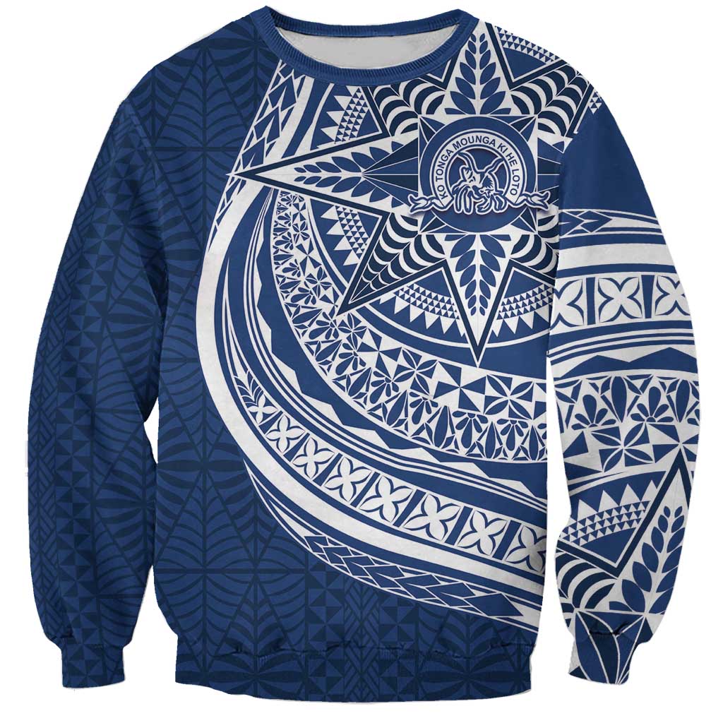 Tonga Queen Salote College Personalized Sweatshirt Ngatu Tokelaufeletoa Motifs LT7 Unisex Navy Blue - Polynesian Pride