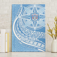 Tonga Apifo'ou Kolisi Personalized Canvas Wall Art Ngatu Tokelaufeletoa Motifs LT7 Without Frame Light Blue - Polynesian Pride