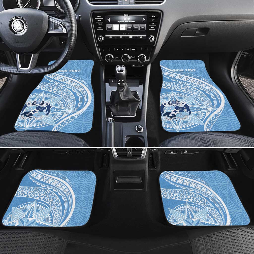 Tonga Apifo'ou Kolisi Personalized Car Mats Ngatu Tokelaufeletoa Motifs LT7 Set 4pcs Light Blue - Polynesian Pride
