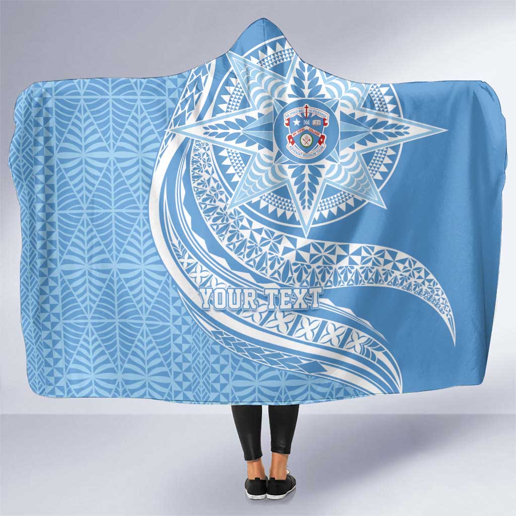 Tonga Apifo'ou Kolisi Personalized Hooded Blanket Ngatu Tokelaufeletoa Motifs LT7 One Size Light Blue - Polynesian Pride