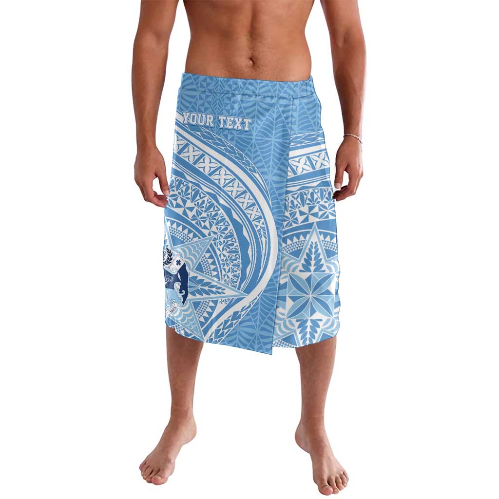 Tonga Apifo'ou Kolisi Personalized Lavalava Ngatu Tokelaufeletoa Motifs LT7 Light Blue - Polynesian Pride