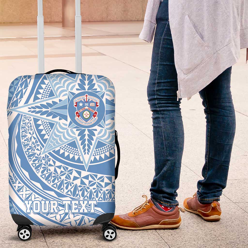 Tonga Apifo'ou Kolisi Personalized Luggage Cover Ngatu Tokelaufeletoa Motifs LT7 Light Blue - Polynesian Pride