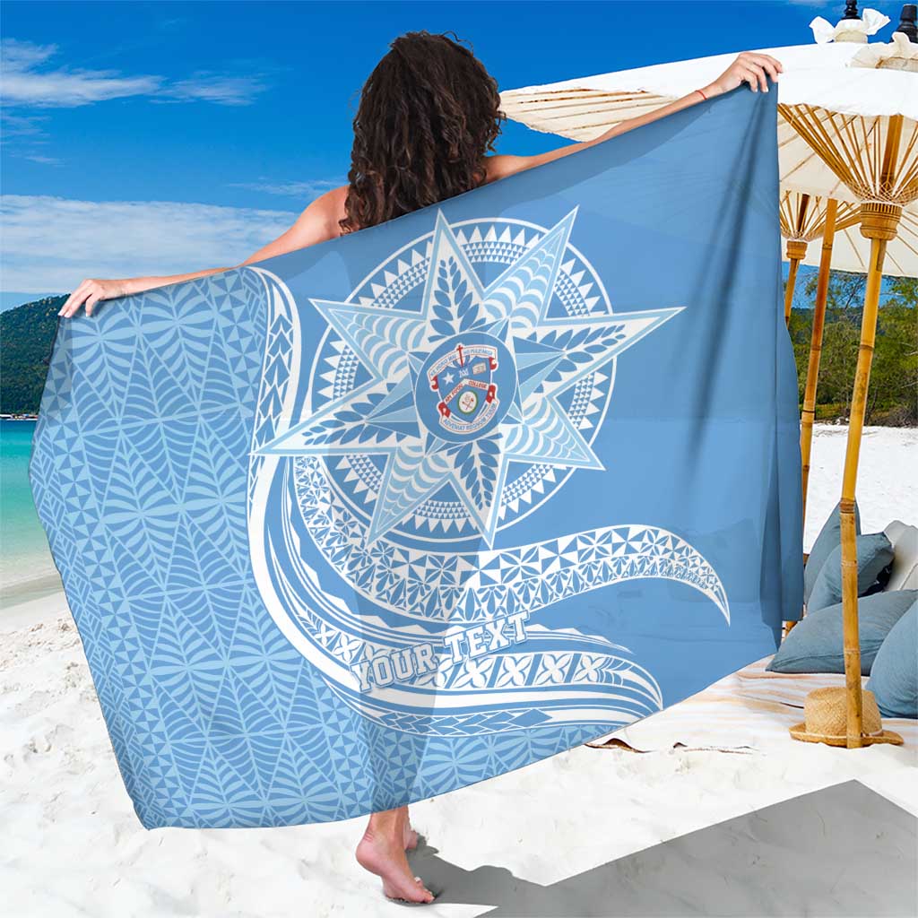 Tonga Apifo'ou Kolisi Personalized Sarong Ngatu Tokelaufeletoa Motifs LT7 One Size 44 x 66 inches Light Blue - Polynesian Pride