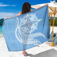 Tonga Apifo'ou Kolisi Personalized Sarong Ngatu Tokelaufeletoa Motifs LT7 One Size 44 x 66 inches Light Blue - Polynesian Pride