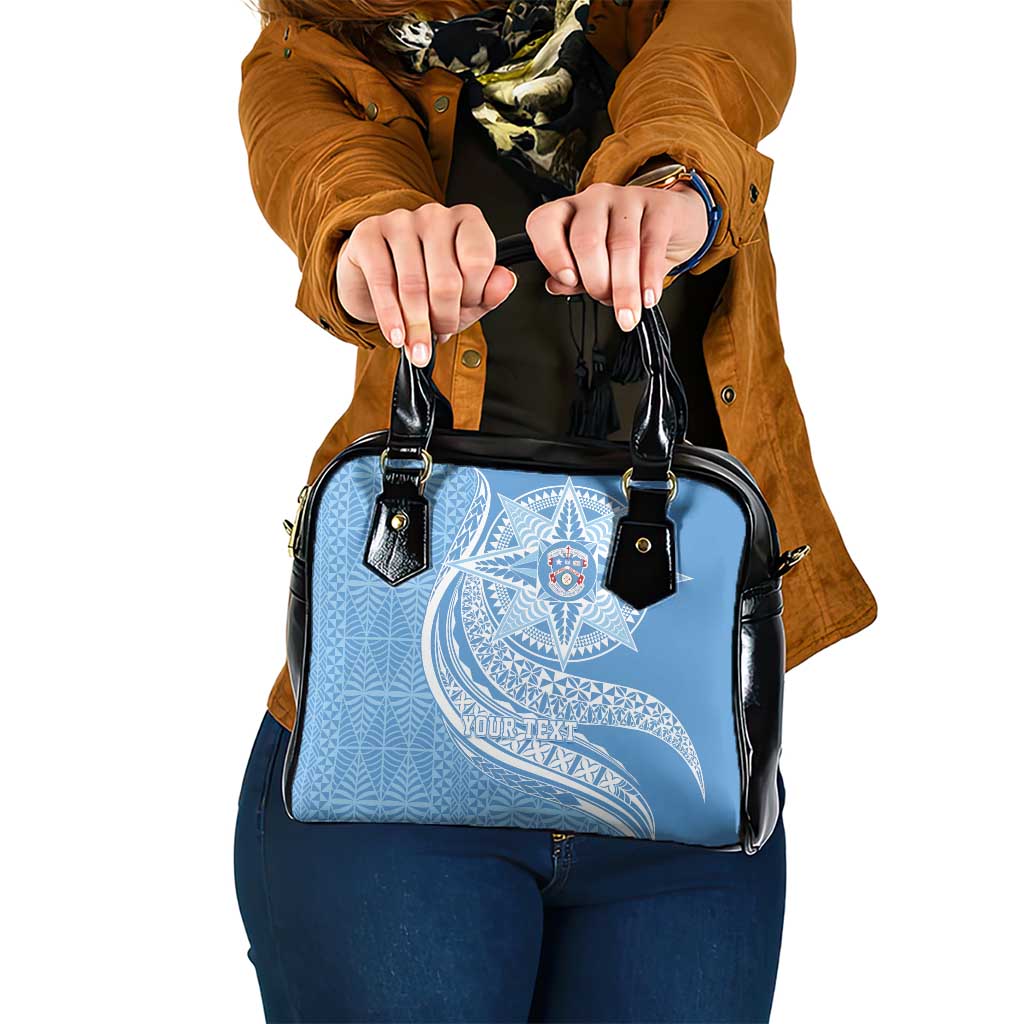 Tonga Apifo'ou Kolisi Personalized Shoulder Handbag Ngatu Tokelaufeletoa Motifs LT7 One Size Light Blue - Polynesian Pride