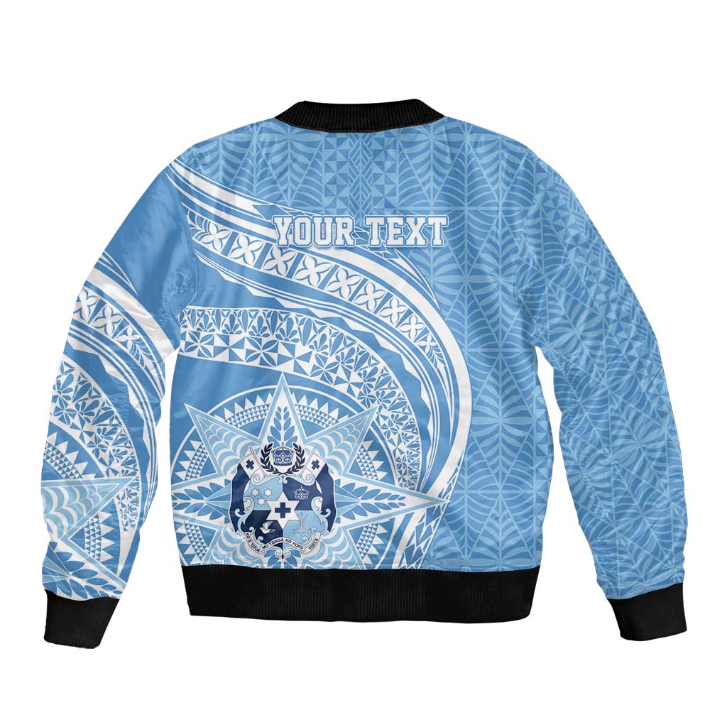Tonga Apifo'ou Kolisi Personalized Sleeve Zip Bomber Jacket Ngatu Tokelaufeletoa Motifs LT7 - Polynesian Pride