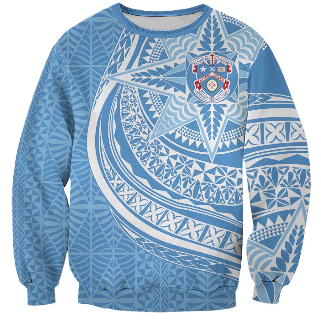 Tonga Apifo'ou Kolisi Personalized Sweatshirt Ngatu Tokelaufeletoa Motifs LT7 Unisex Light Blue - Polynesian Pride