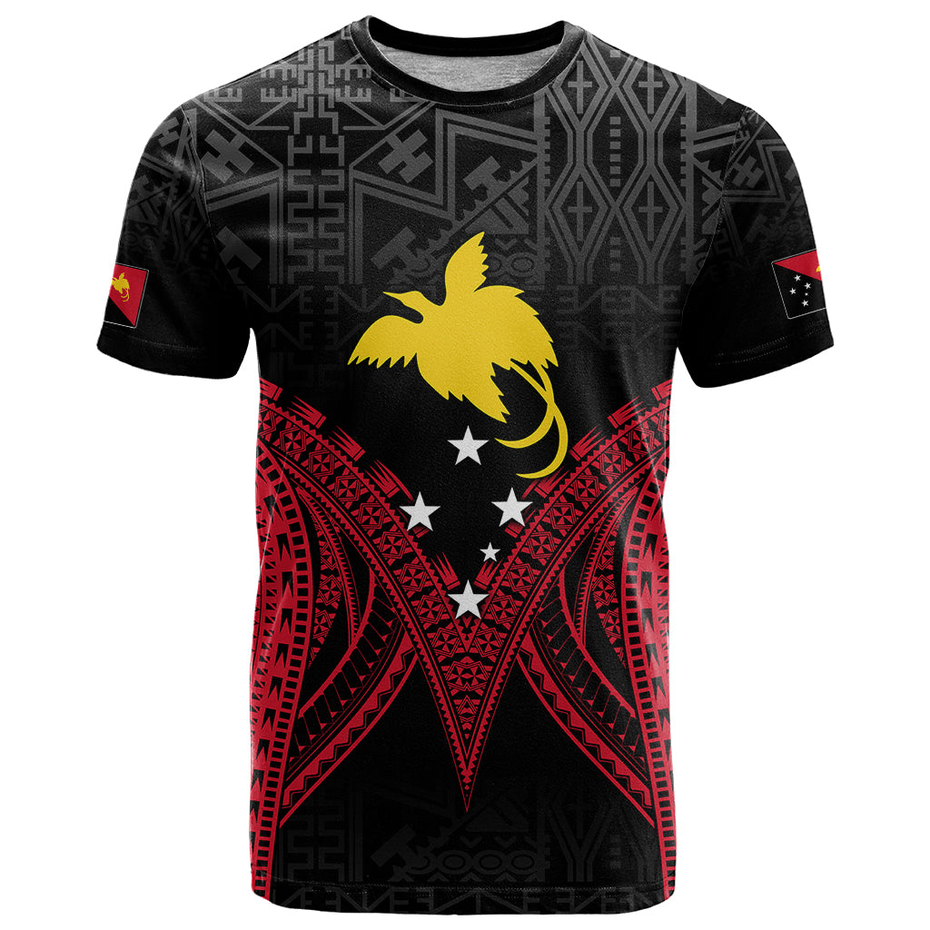 Custom PNG T-Shirt - Papua Motuan Mirror Style LT7 Black - Polynesian Pride