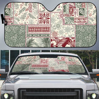 Aloha Hawaii Pastel Christmas Patchwork Auto Sun Shade Classic Style LT7 Pastel Green - Polynesian Pride