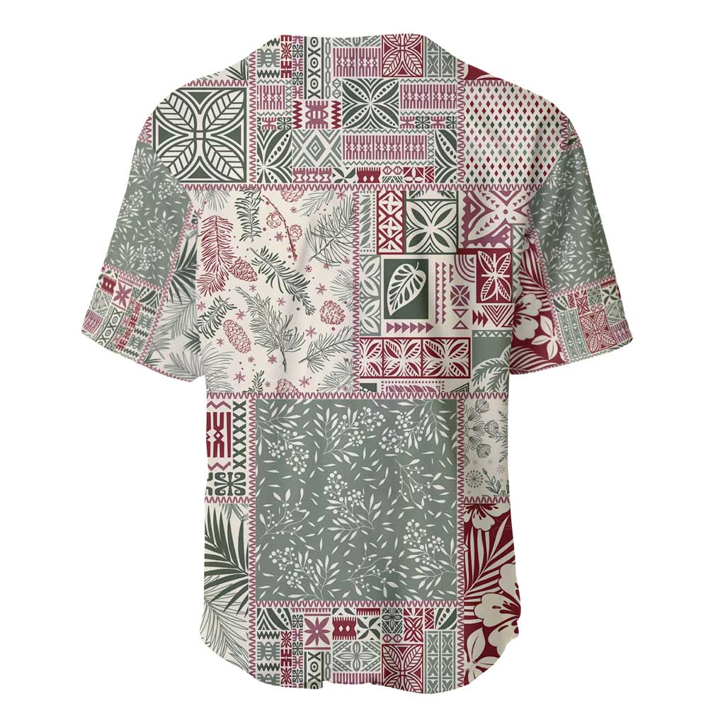 Aloha Hawaii Pastel Christmas Patchwork Baseball Jersey Classic Style LT7 - Polynesian Pride