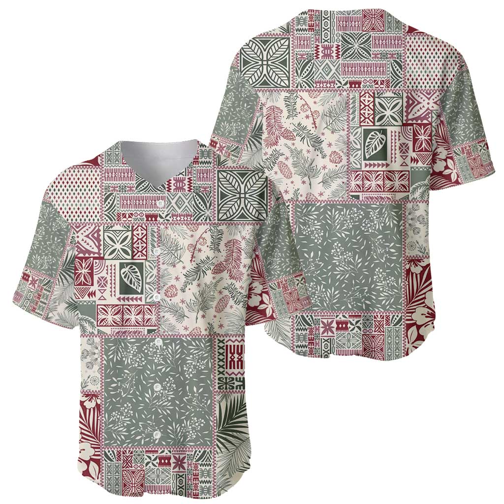 Aloha Hawaii Pastel Christmas Patchwork Baseball Jersey Classic Style LT7 - Polynesian Pride