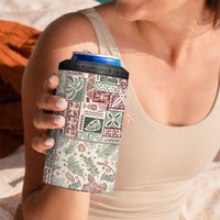 Aloha Hawaii Pastel Christmas Patchwork 4 in 1 Can Cooler Tumbler Classic Style LT7 - Polynesian Pride