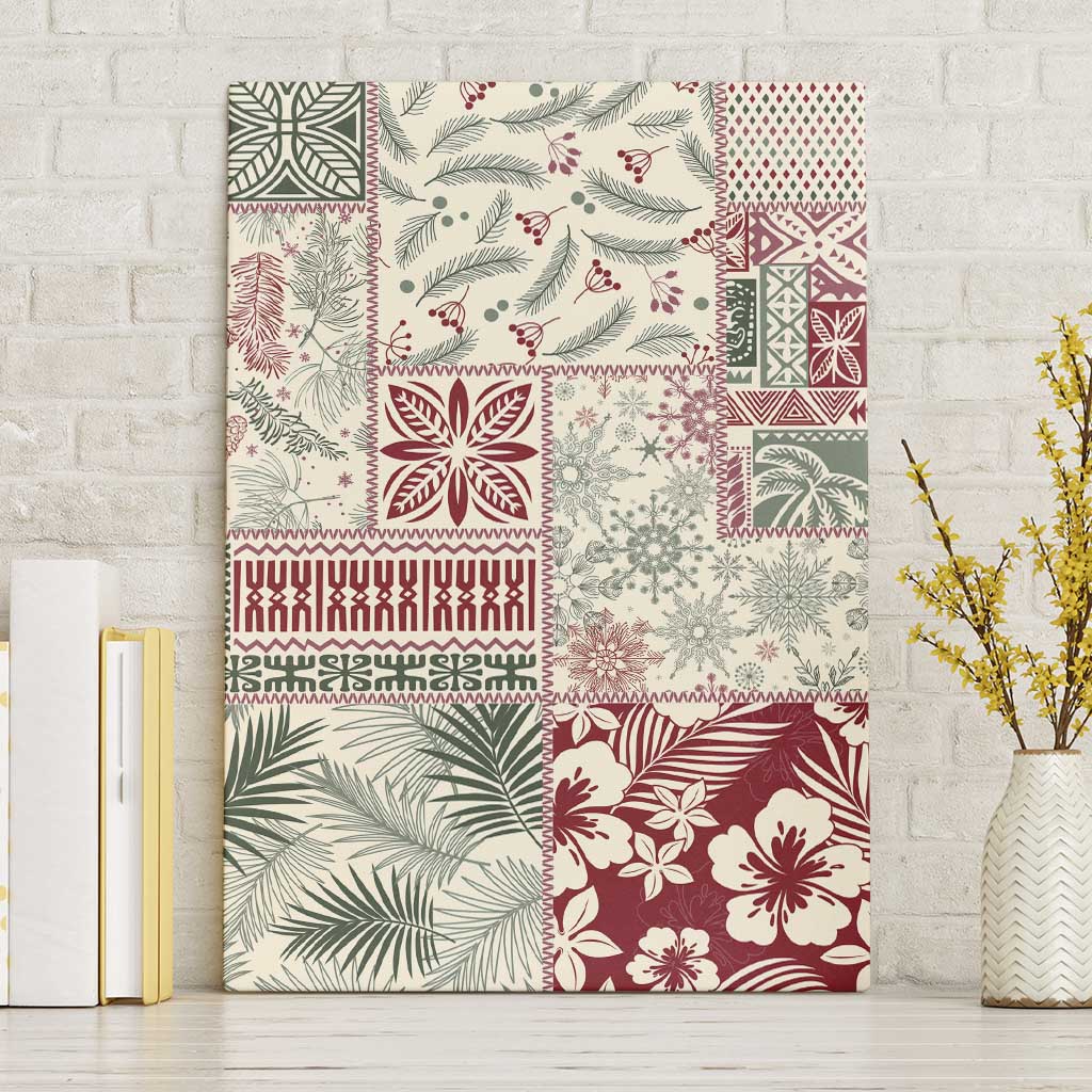 Aloha Hawaii Pastel Christmas Patchwork Canvas Wall Art Classic Style LT7 Without Frame Pastel Green - Polynesian Pride