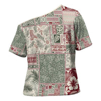 Aloha Hawaii Pastel Christmas Patchwork Cross Shoulder Shirt Classic Style LT7 - Polynesian Pride