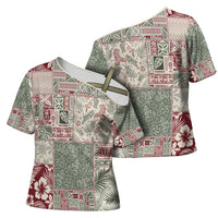 Aloha Hawaii Pastel Christmas Patchwork Cross Shoulder Shirt Classic Style LT7 - Polynesian Pride