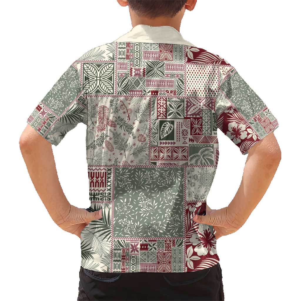 Aloha Hawaii Pastel Christmas Patchwork Kid Hawaiian Shirt Classic Style LT7 - Polynesian Pride