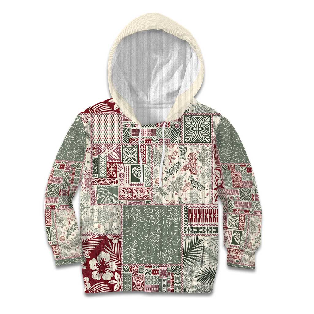 Aloha Hawaii Pastel Christmas Patchwork Kid Hoodie Classic Style LT7 Hoodie Pastel Green - Polynesian Pride