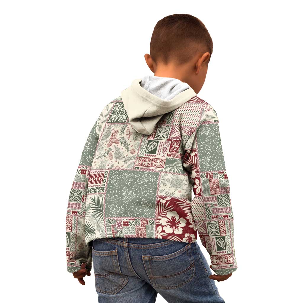 Aloha Hawaii Pastel Christmas Patchwork Kid Hoodie Classic Style LT7 - Polynesian Pride