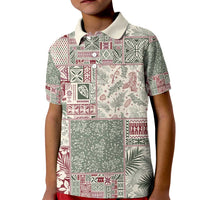 Aloha Hawaii Pastel Christmas Patchwork Kid Polo Shirt Classic Style LT7 Kid Pastel Green - Polynesian Pride