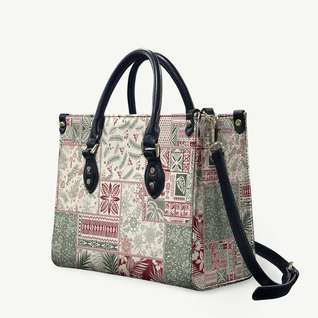 Aloha Hawaii Pastel Christmas Patchwork Leather Bag Classic Style LT7 Pastel Green - Polynesian Pride