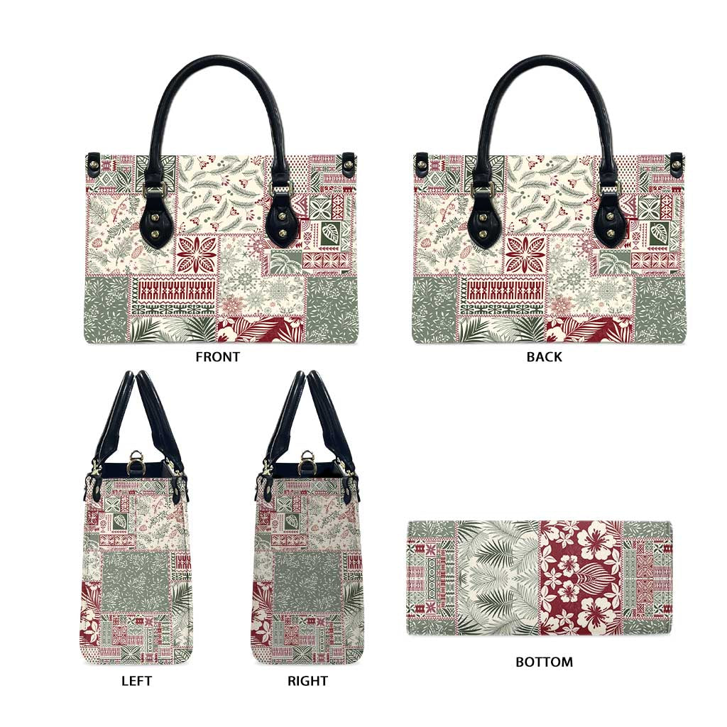 Aloha Hawaii Pastel Christmas Patchwork Leather Bag Classic Style LT7 - Polynesian Pride