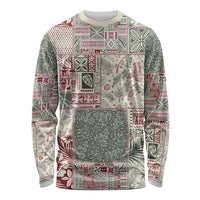Aloha Hawaii Pastel Christmas Patchwork Long Sleeve Shirt Classic Style LT7 Unisex Pastel Green - Polynesian Pride