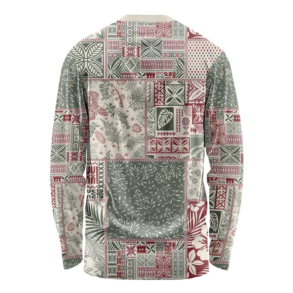 Aloha Hawaii Pastel Christmas Patchwork Long Sleeve Shirt Classic Style LT7 - Polynesian Pride