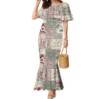 Aloha Hawaii Pastel Christmas Patchwork Mermaid Dress Classic Style LT7 Women Pastel Green - Polynesian Pride
