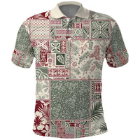 Aloha Hawaii Pastel Christmas Patchwork Polo Shirt Classic Style LT7 Pastel Green - Polynesian Pride