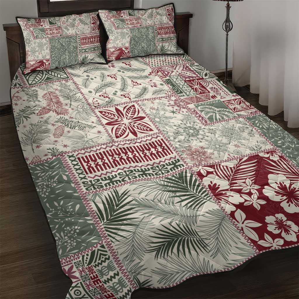 Aloha Hawaii Pastel Christmas Patchwork Quilt Bed Set Classic Style LT7 Pastel Green - Polynesian Pride