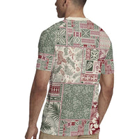 Aloha Hawaii Pastel Christmas Patchwork Rugby Jersey Classic Style LT7 - Polynesian Pride