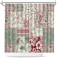 Aloha Hawaii Pastel Christmas Patchwork Shower Curtain Classic Style LT7 Pastel Green - Polynesian Pride
