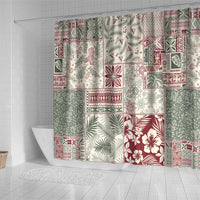 Aloha Hawaii Pastel Christmas Patchwork Shower Curtain Classic Style LT7 - Polynesian Pride