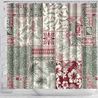 Aloha Hawaii Pastel Christmas Patchwork Shower Curtain Classic Style LT7 - Polynesian Pride