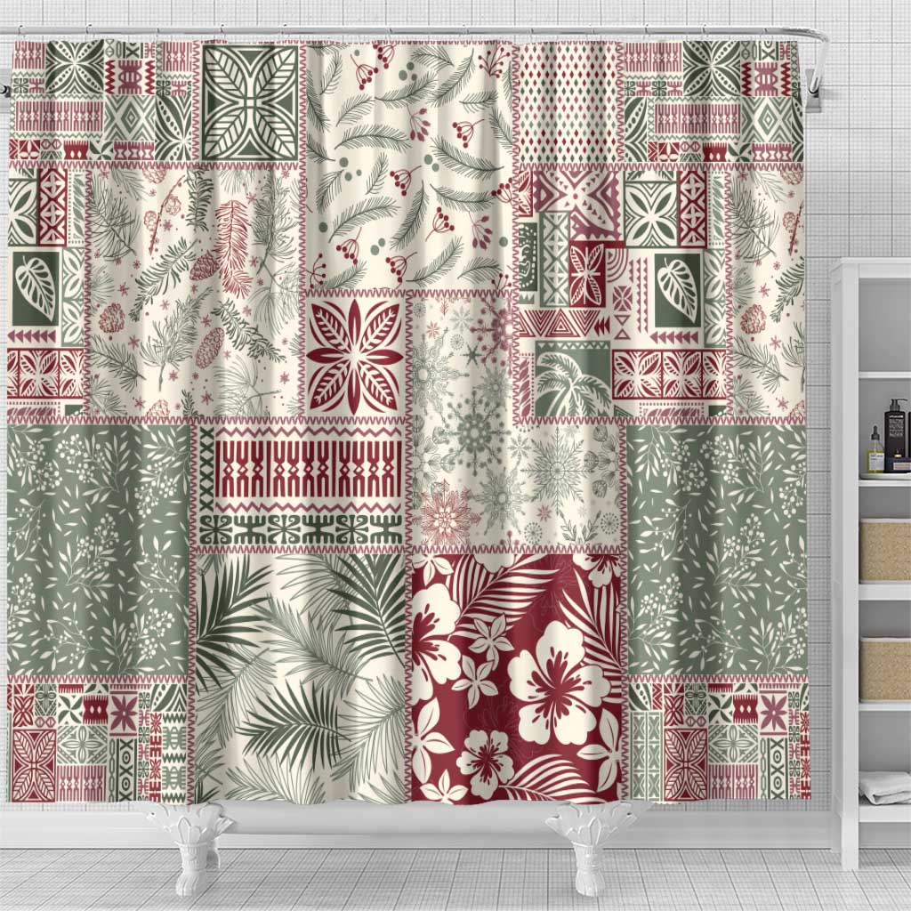 Aloha Hawaii Pastel Christmas Patchwork Shower Curtain Classic Style LT7 - Polynesian Pride
